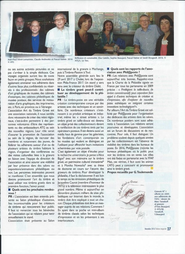 Timbres Magazine, p. 27 novembre 2016