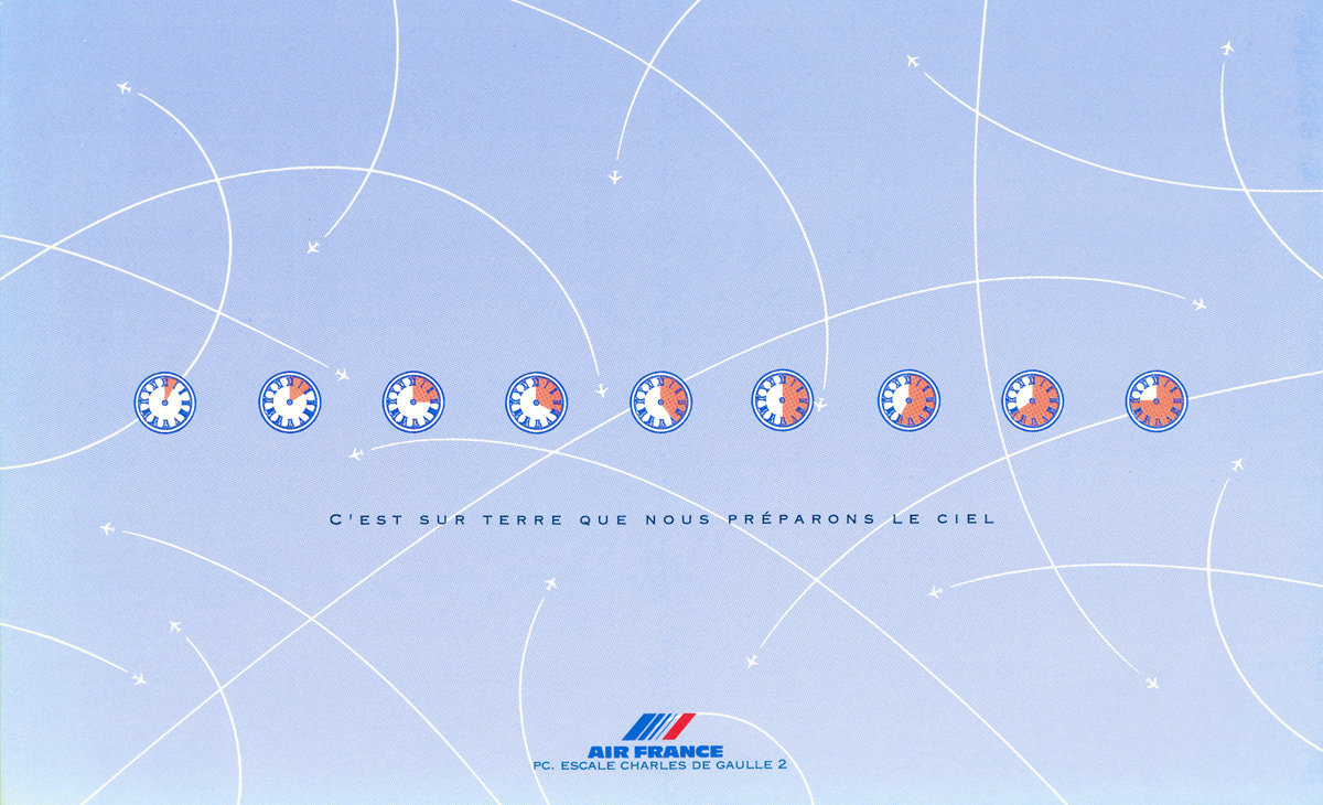 Valérie Besser, Air France, couverture d’une brochure concernant la présentation du poste de contrôle, 1992 (© Air France / V. Besser)