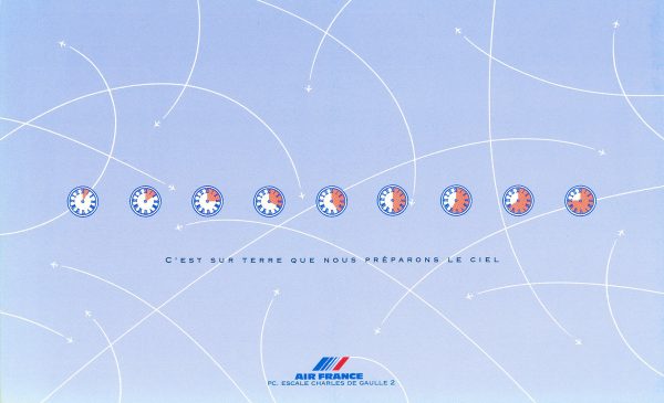 Valérie Besser, Air France, couverture d’une brochure concernant la présentation du poste de contrôle, 1992 (© Air France / V. Besser)