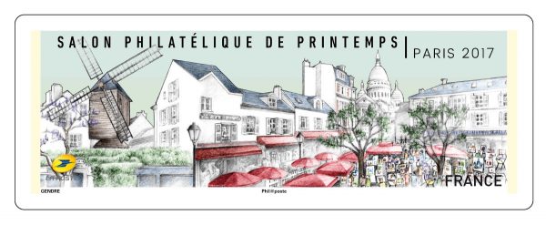 France : Lisa du Salon philatélique du printemps, Montmartre, 2017 (création de Florence Gendre, impression offset) (© La Poste / F. Gendre)