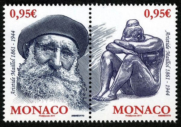 Monaco: Aristide Maillol, 2011 (drawing and engraving by Claude Andréotto, intaglio print) (© Monaco OETP / C. Andréotto)