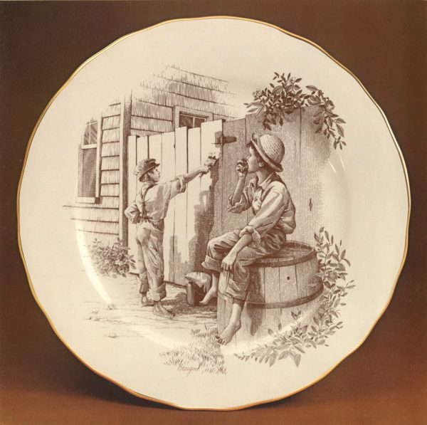 Yves Beaujard, Assiette en hommage à l’œuvre de Mark Twain, impression d’après une gravure originale, édition Franklin Mint, 1977 (© Y. Beaujard)