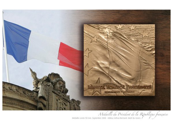 Nicolas Salagnac, Médaille du Président de la République française, Nicolas Sarkozy, édition Arthus-Bertrand, revers, 2008 (© N. Salagnac)