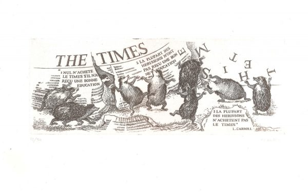 Marie-Noëlle Goffin, « the Times », gravure au burin (© MN. Goffin)