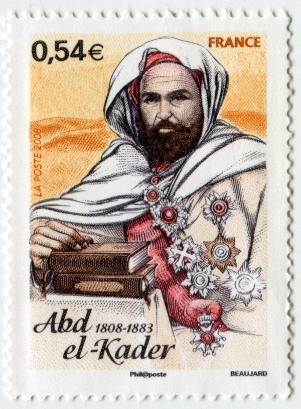 France. L’émir Abd el-Kader, 2008 (dessin et gravure d’Yves Beaujard, impression taille-douce) (© La Poste / Y. Beaujard)