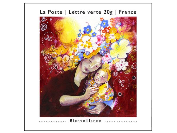 France : Les petits bonheurs. Bienveillance, 2013 (Conception de Christelle Guénot, carnet de timbres autoadhésifs, impression héliogravure) (© La Poste / C. Guénot)