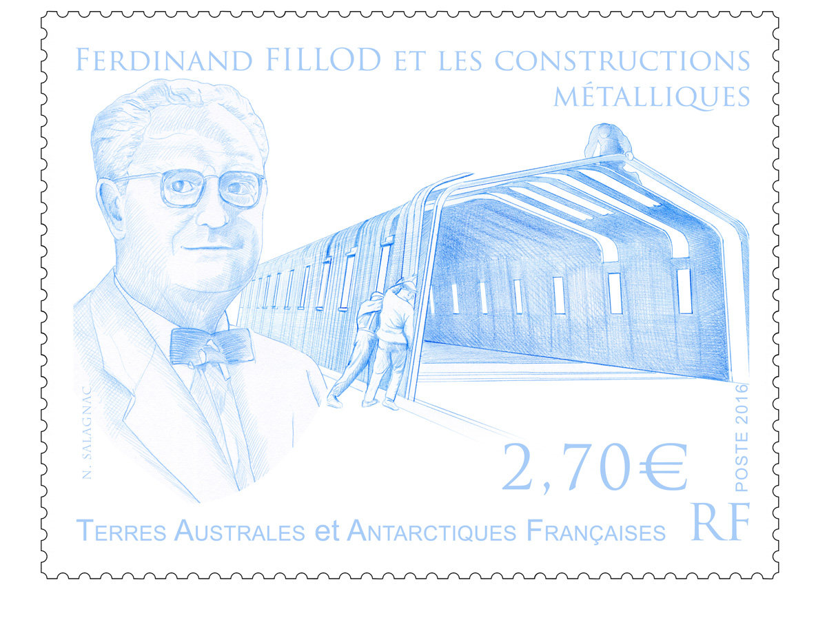 Timbre-poste en gaufrage Ferdinand Fillod, maquette  (© TAAF / N. Salagnac)