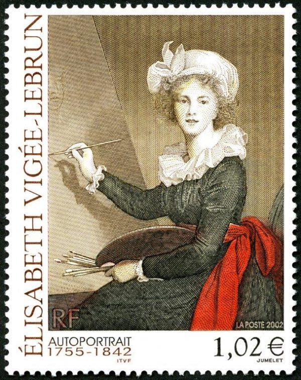 France. Elisabeth Vigée-Lebrun, autoportrait. Série artistique, 2002 (dessin et gravure de Claude Jumelet d’après le tableau de Vigée-Lebrun, impression taille-douce) (© La Poste / C. Jumelet)