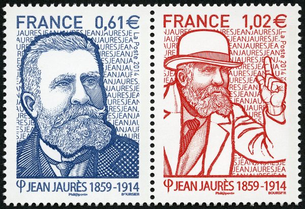 France. Jean Jaurès, 2014 (création et gravure de Louis Boursier, impression taille-douce) (© La Poste / L. Boursier)