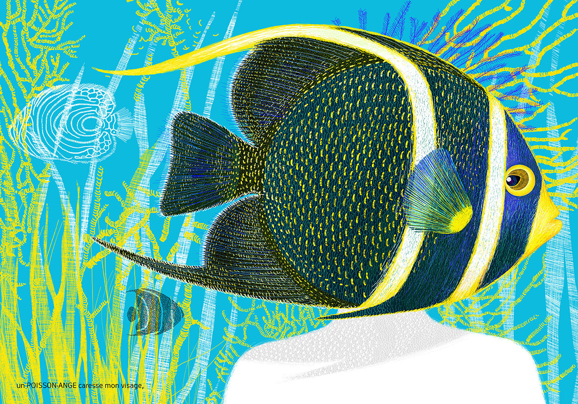 Isabelle Simler, « Des vagues », album jeunesse, Editions Courtes et longues, dessin numérique, 2014 (© I. Simler)