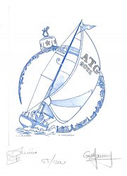 La mer, vœux 2011, gravure n° 12 - 2010 (dessin : Oliviéro Jean-Jacques et gravure : Vigoureux Guy)