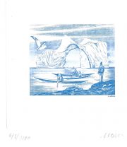 Iceberg, Scandinavie, gravure n° 5 - 2007 (dessin et gravure : Mörck Martin)