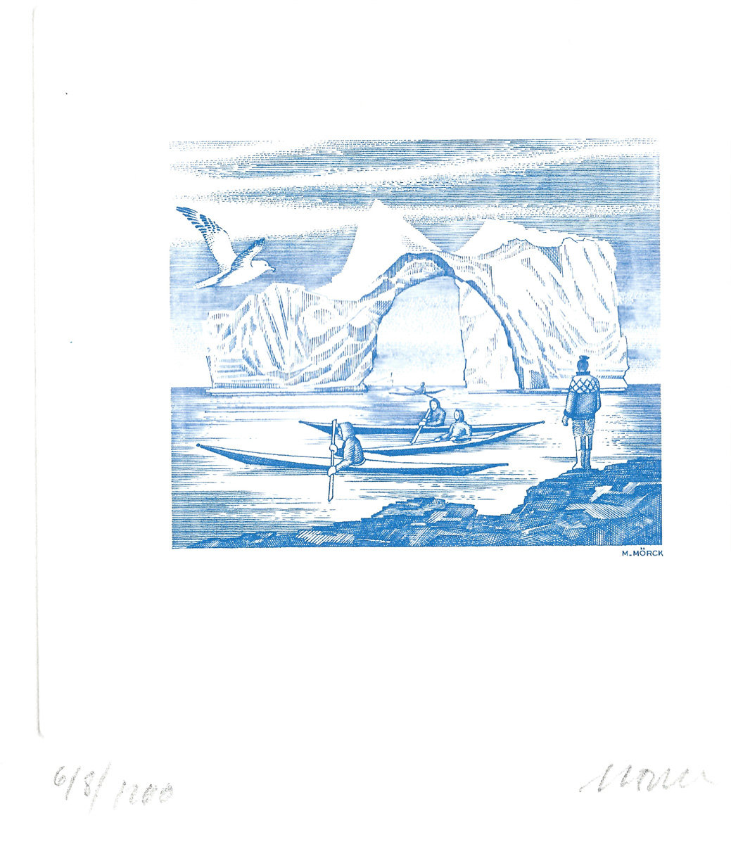Iceberg, Scandinavie, gravure n° 5 - 2007 (dessin et gravure : Mörck Martin)