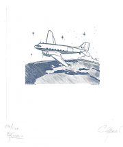 Avion, gravure n° 7 - 2008 (dessin : Cousin P.A et gravure : Jumelet Claude)