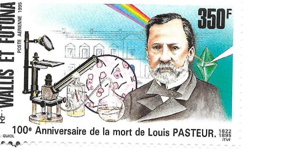 Wallis et Futuna. 100ème anniversaire de la mort de Louis Pasteur, 1995 (création de François Guiol, impression offset) (© Wallis et Futuna / F. Guiol)