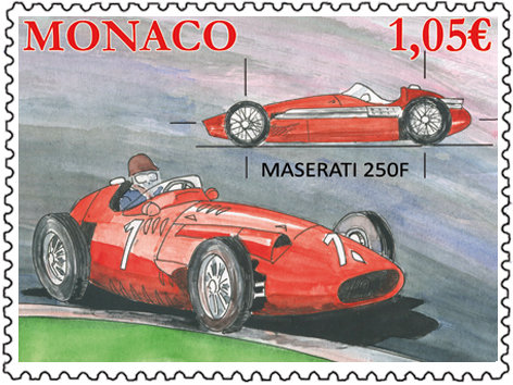 Monaco. Sport automobile. Maserati 250F, 2013 (création de Fabrice Monaci, impression offset) (© Monaco OETP / F. Monaci)