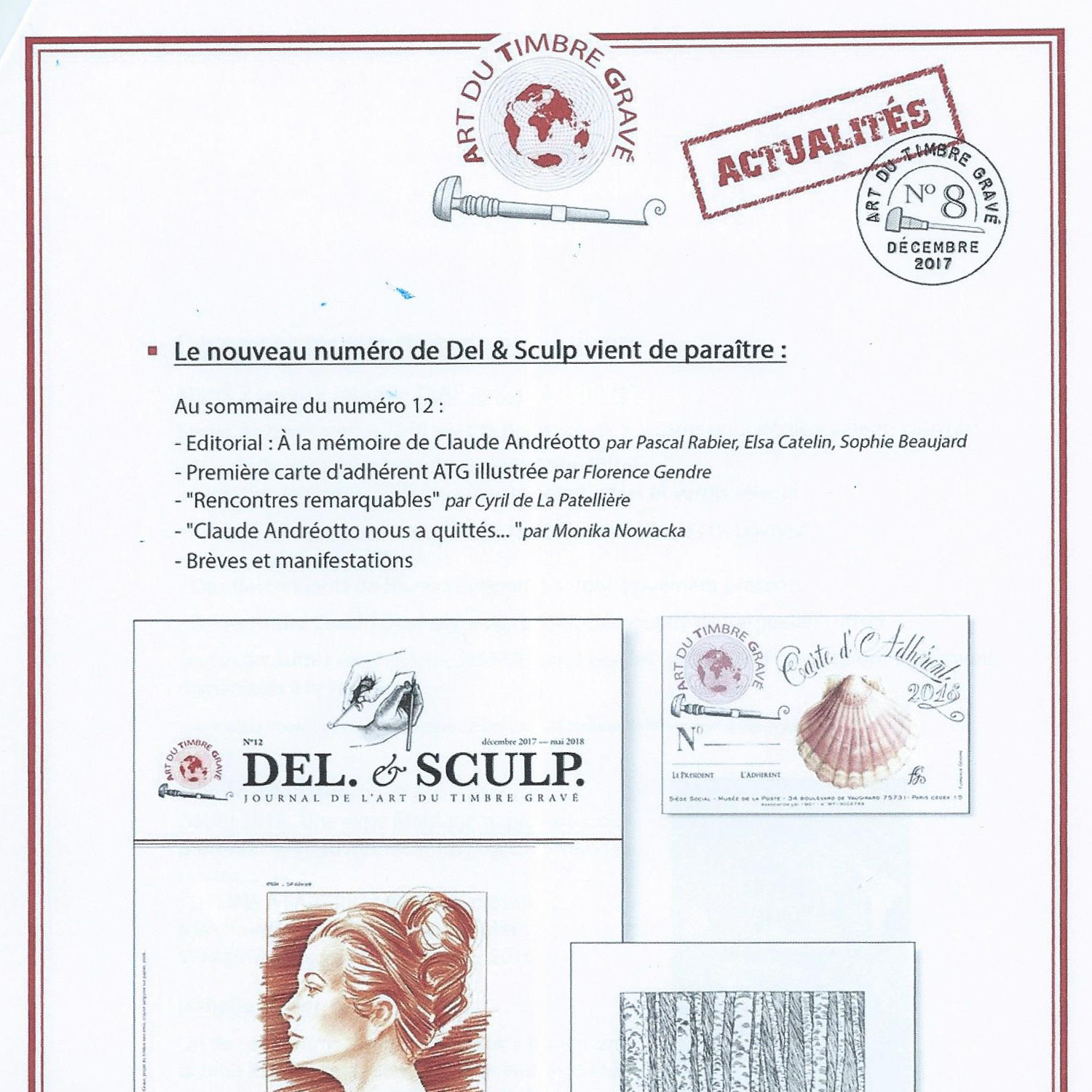 La lettre « ATG actualités » n° 8 de décembre / janvier est parue