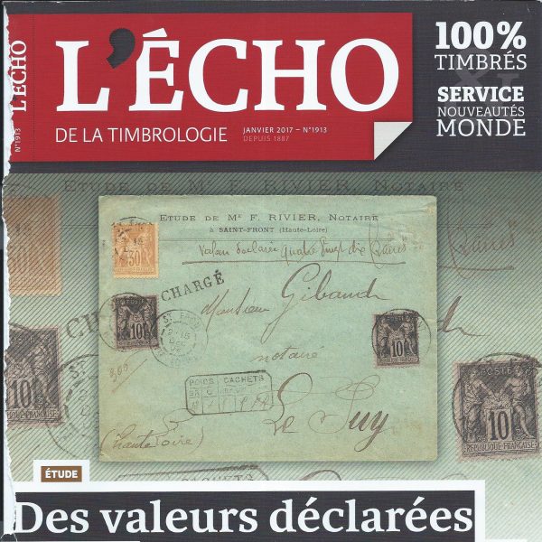 Écho de la Timbrologie, couverture janvier 2017