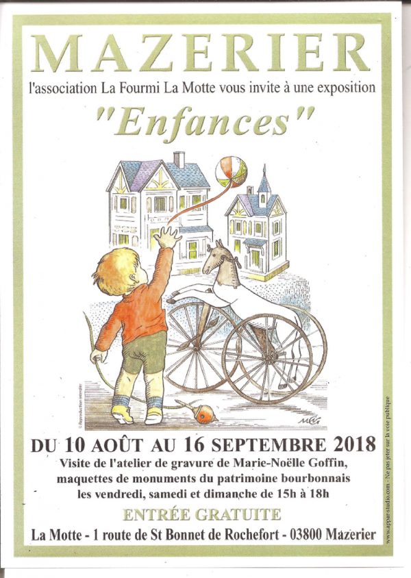 Affiche de l'exposition de l'association La Fourmi -La Motte, Mazerier, 2018 (©. MN.Goffin)