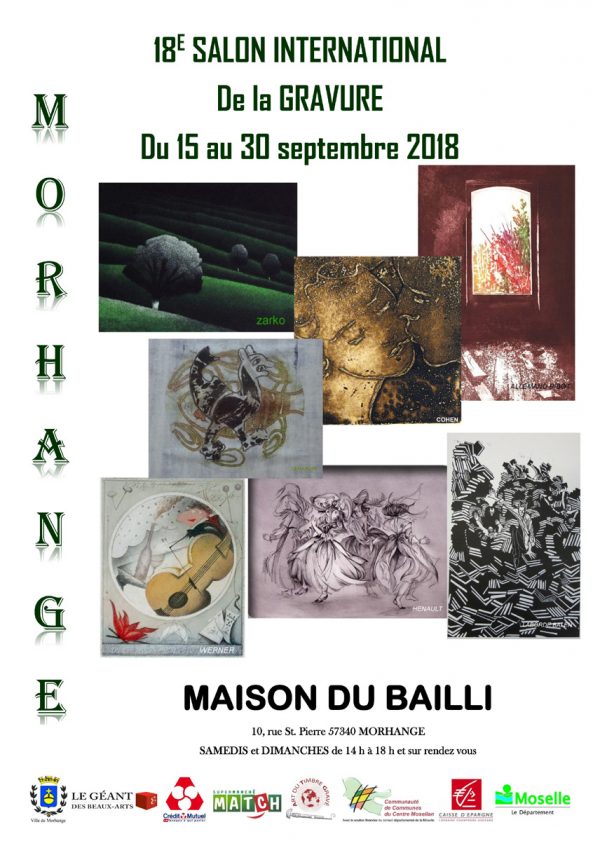 Affiche du salon international de la gravure à Morhange, Moselle, 2018