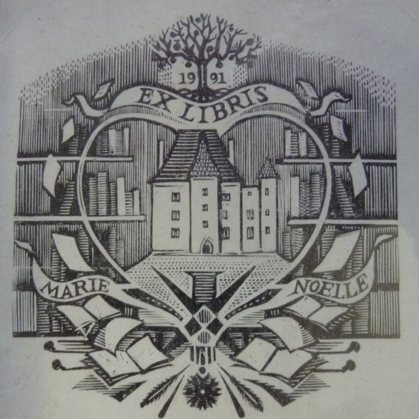 Ex-libris La Motte, création et gravure de Marie-Noëlle Goffin (© MN . Goffin)