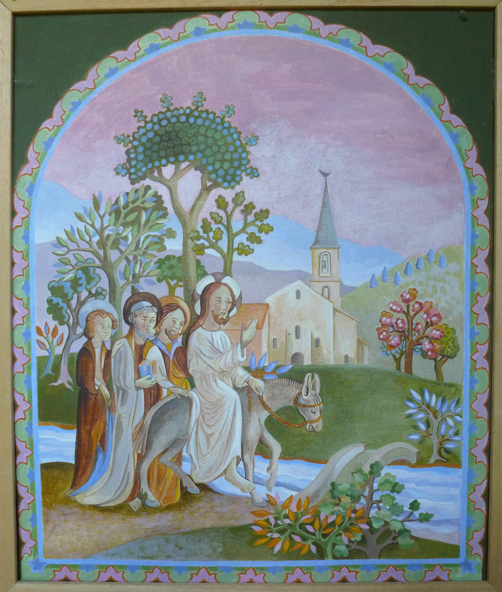 Marie-Noëlle Goffin, Eglise de Jenzat, acrylique © MN. Goffin
