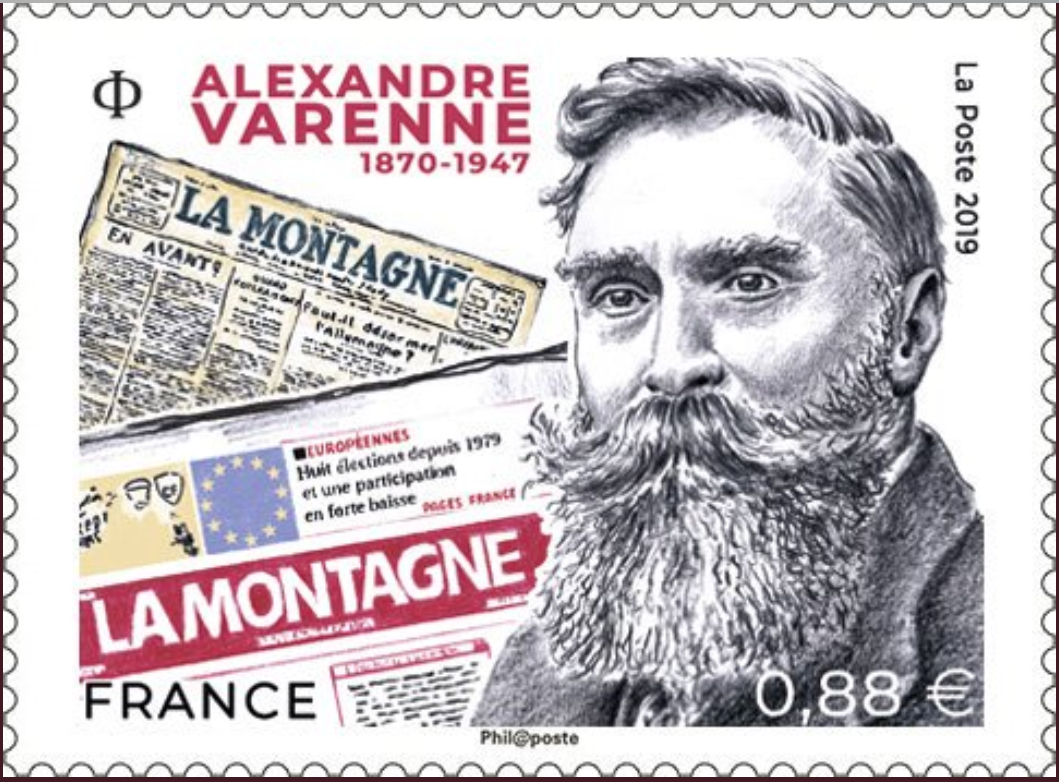 Patrick Dérible et Marie-Noëlle Goffin à Clermont Ferrand pour le timbre « Alexandre Varenne »