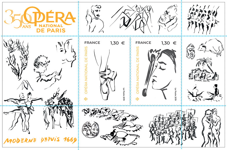 Mircea Cantor et Sarah Bougault dédicacent à Paris le timbre « Opéra national de Paris – Palais Garnier »