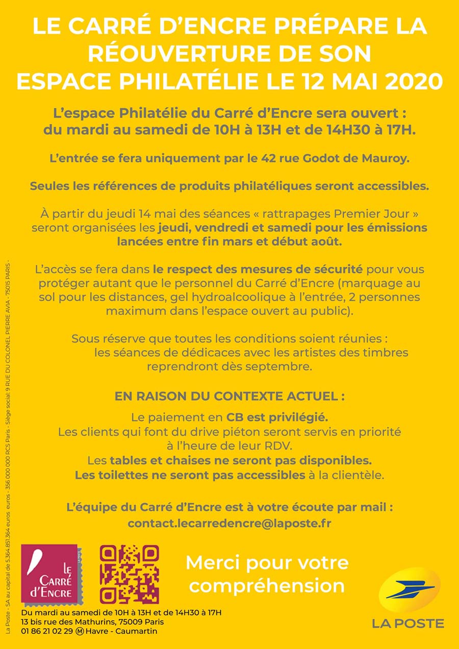 « Le Carré d&rsquo;Encre » à Paris 9ème ré-ouvre le 12 mai 2020