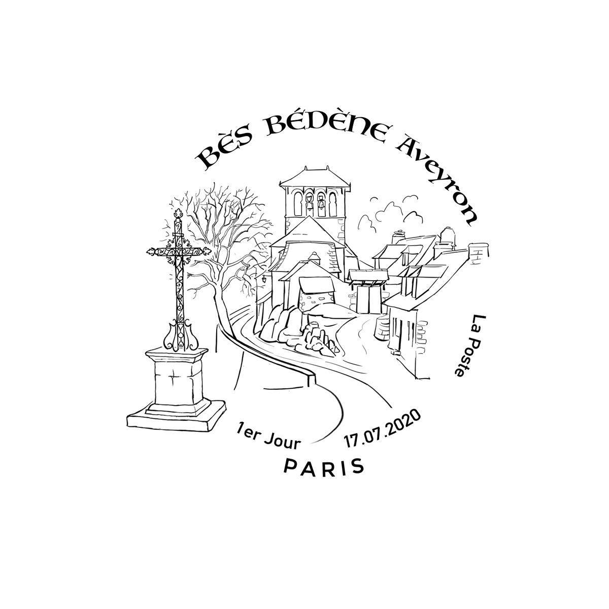 André Lavergne conçoit un timbre touristique sur « Bés-Bédène » en Aveyron