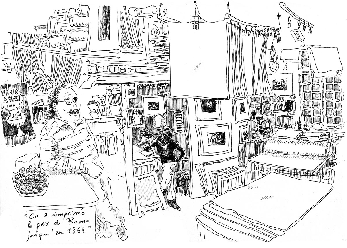 Débat autour des imprimeurs d’art, ateliers de lithographies et taille-douciers