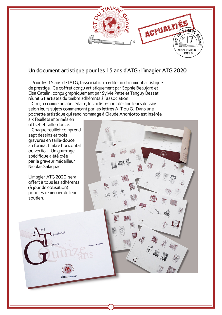 La lettre « ATG Actualités » n° 17 de novembre 2020 vient de paraître