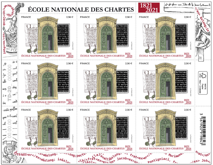 Christophe Laborde-Balen dédicace à Paris le timbre « Ecole nationale des chartes »