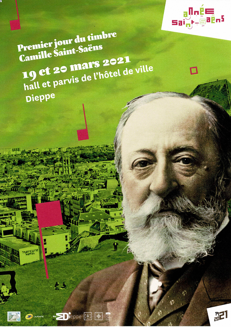 Premier jour du timbre gravé Camille SaintSaëns à Dieppe