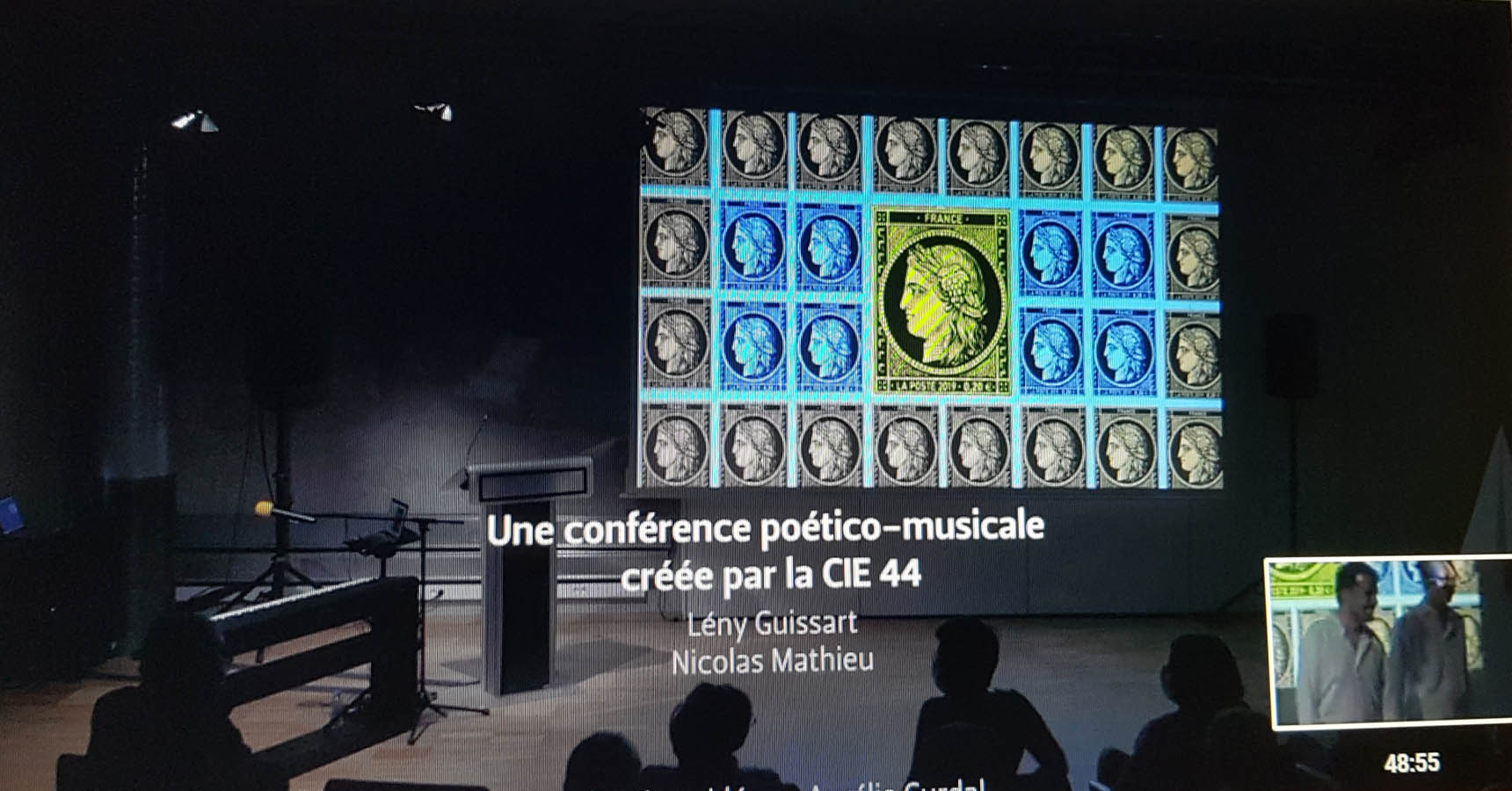 Le Spectacle de la compagnie CIE 44 « le timbre en taille-douce » diffusé sur youtube