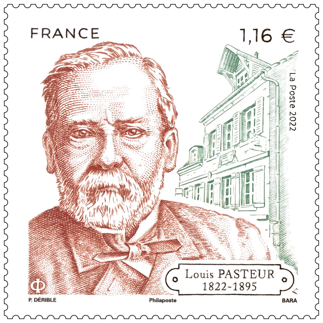 Pierre Bara dédicace à Dole le timbre ＂Louis Pasteur＂
