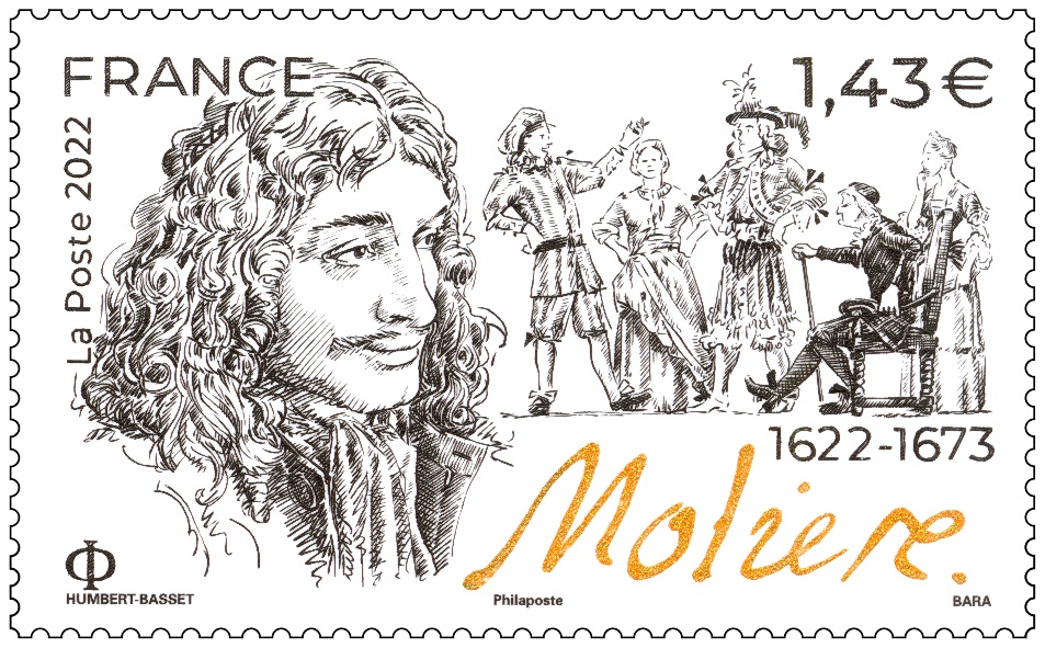 Le graveur Pierre Bara en dédicaces du timbre « Molière »