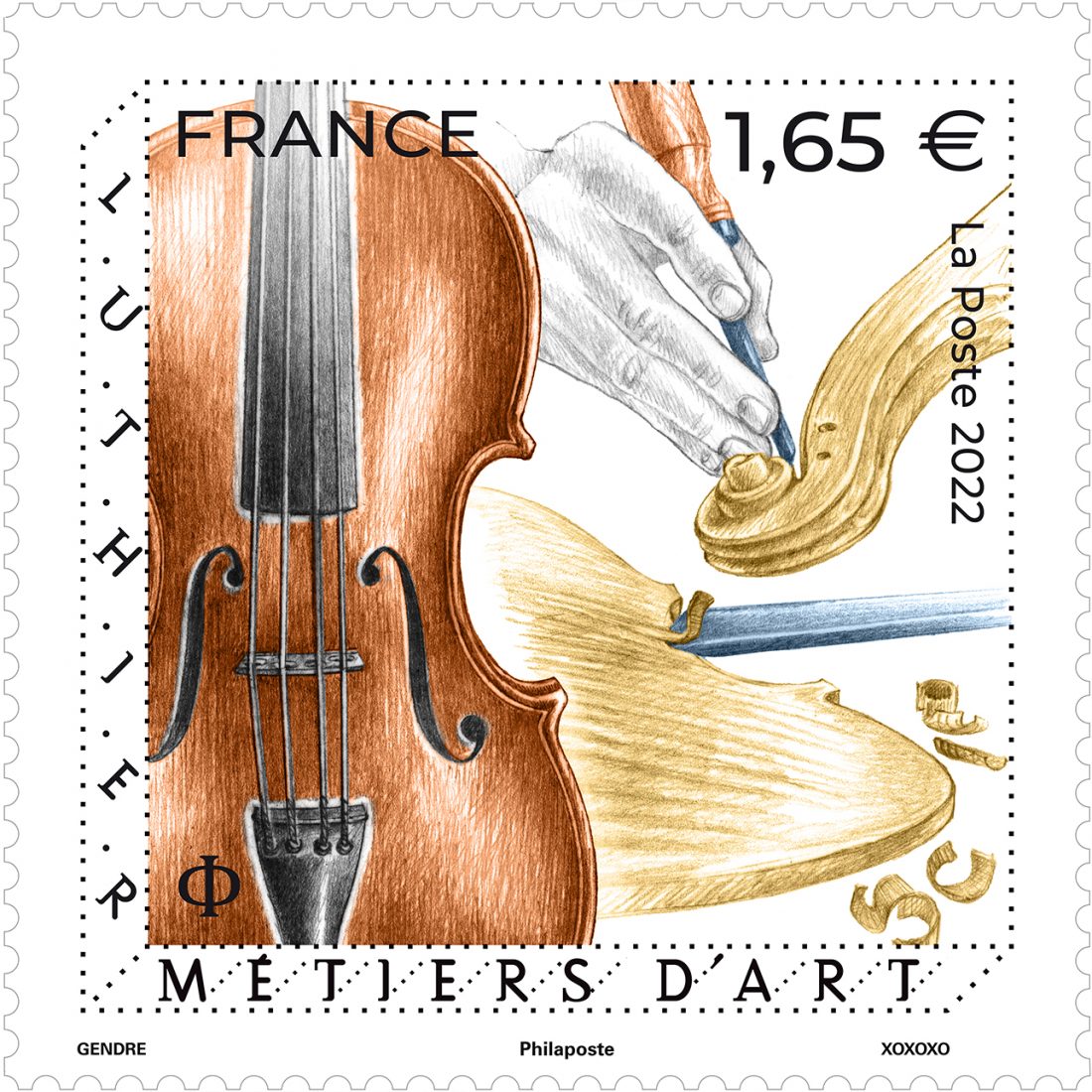 Florence Gendre et Line Filhon dédicacent le timbre ＂Métiers d'art : luthier＂