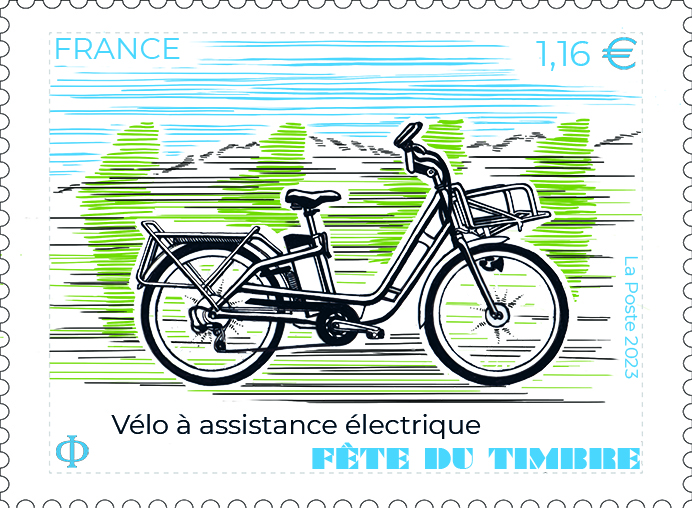 Christophe Laborde-Balen dédicace le timbre « Fête du Timbre : le vélo à assistance électrique »