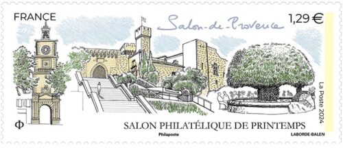Christophe Laborde-Balen dédicace le timbre Salon-de-Provence