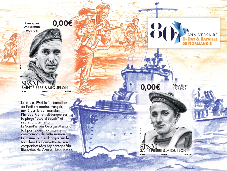 Patrick Dérible dessine le bloc Débarquement de Normandie gravé par Pierre Albuisson