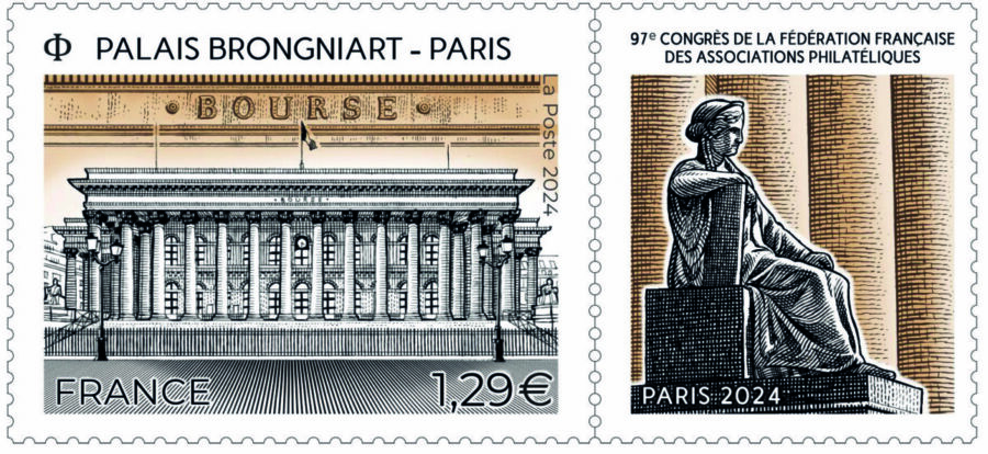 Sophie Beaujard grave le timbre Palais Brongniart