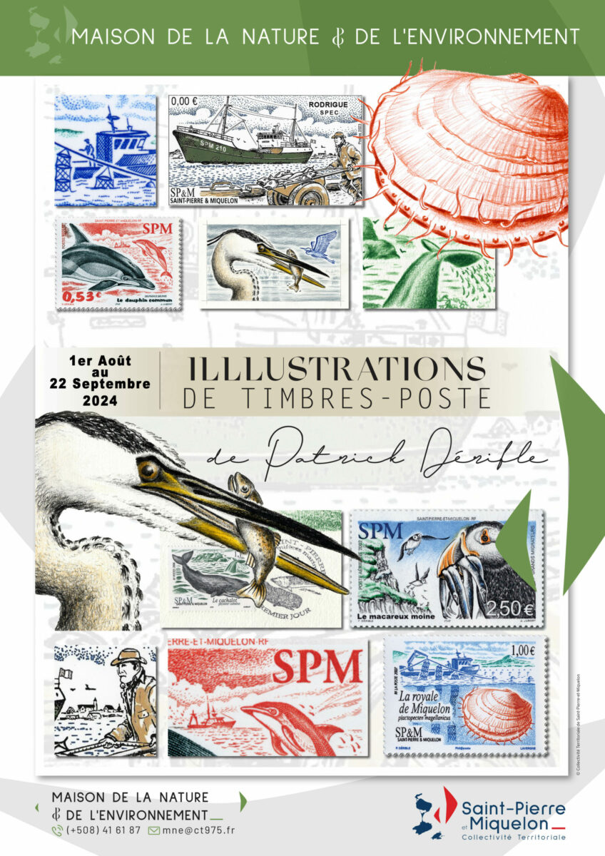 Patrick Dérible expose ses illustrations de timbres à Miquelon