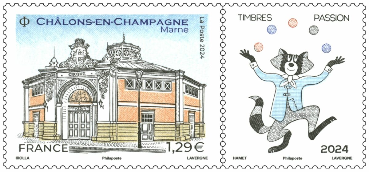 André Lavergne grave le timbre Châlons-en-Champagne dessiné par Roland Irolla