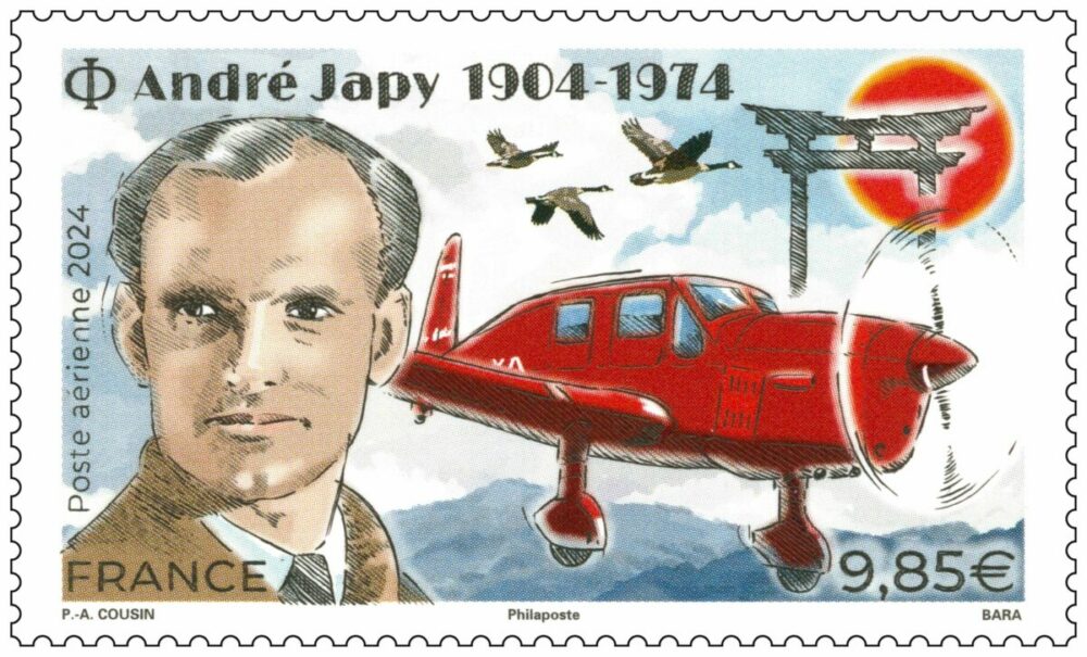 André Japy, 2024 (création de Pierre-André Cousin, gravure de Pierre Bara) (©La Poste/ P-A.Cousin/ P.Bara)