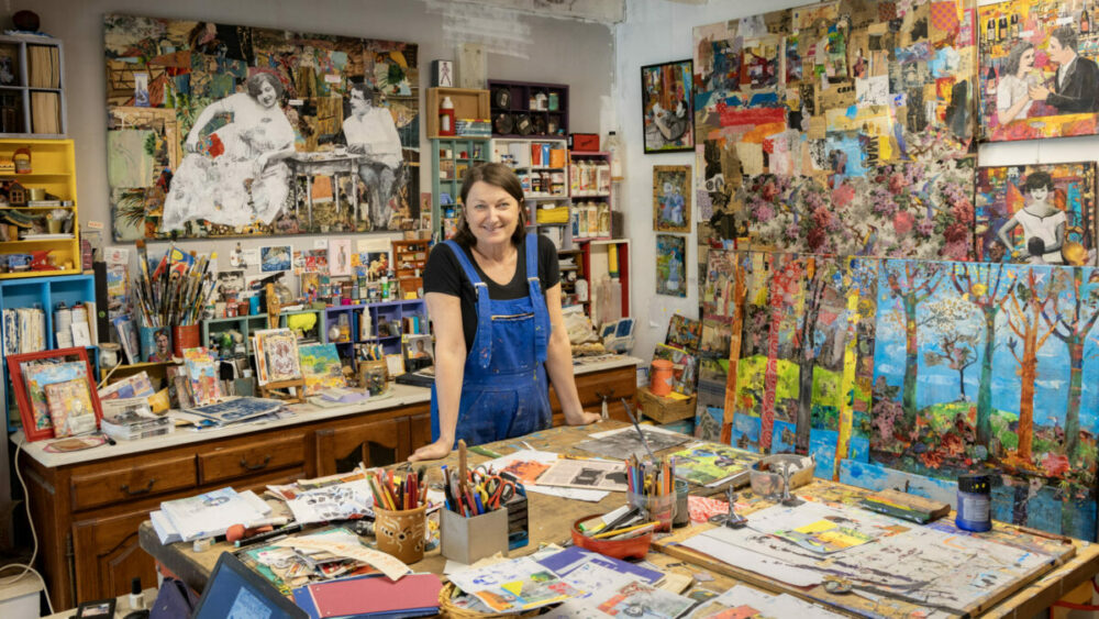 Marie-Laure Drillet dans son atelier, 2024 (© Photo A. Kerstetter)