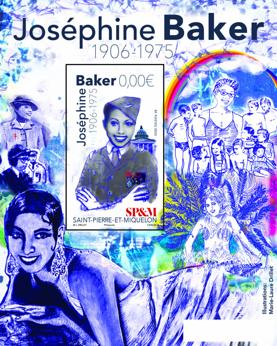 Marie-Laure Drillet dessine le bloc Joséphine Baker gravé par Elsa Catelin