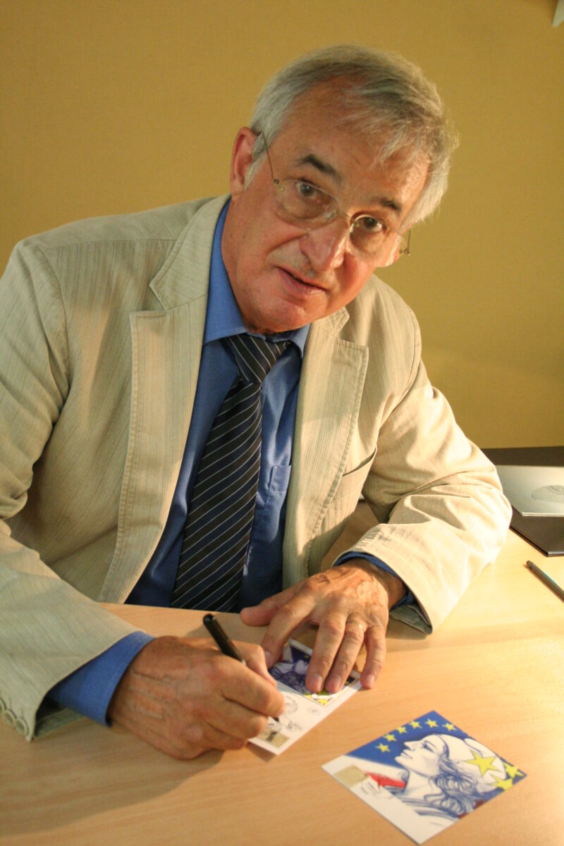 Yves Beaujard, salon du Timbre et de l'Ecrit, 2008 (© ATG/L. le Tiec)