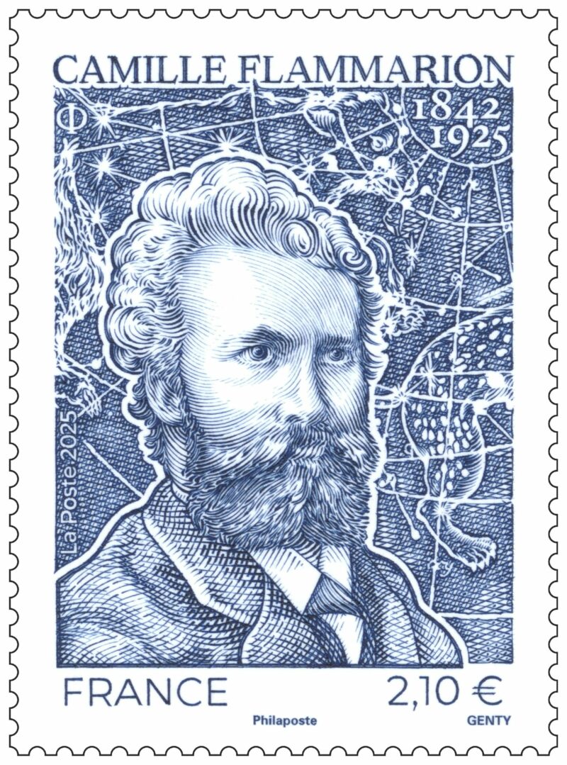 Louis Genty grave le timbre Camille Flammarion