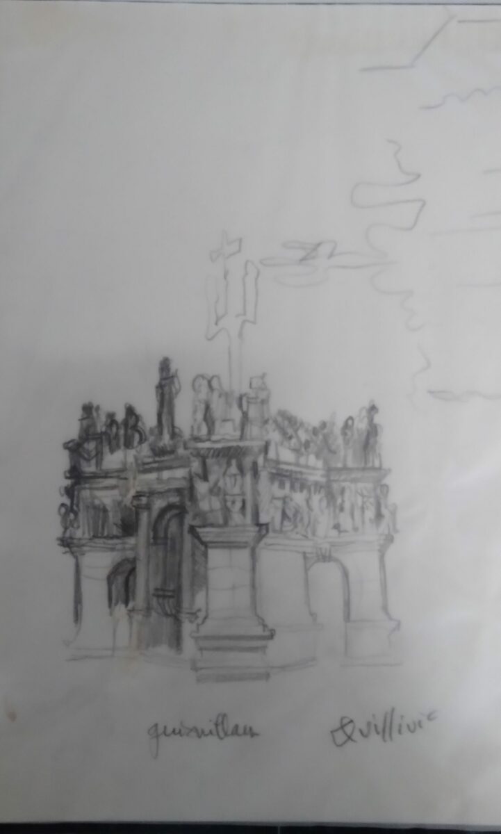René Marie Quillivic, Guimiliau, dessin (coll. Gloaguen)
